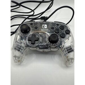 PDP Afterglow Deluxe+ Wired Controller Nintendo Switch Clear Excellent LED Audio